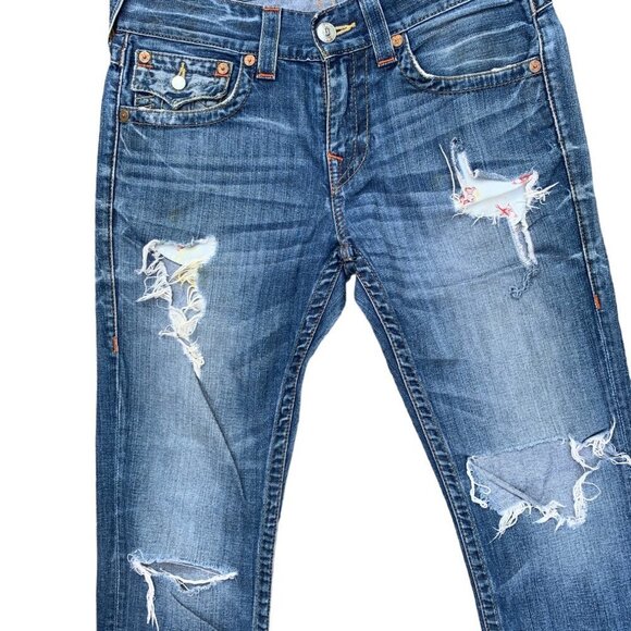 True Religion Jeans Size 30 SKINNY FLAP T Blue - Picture 7 of 9